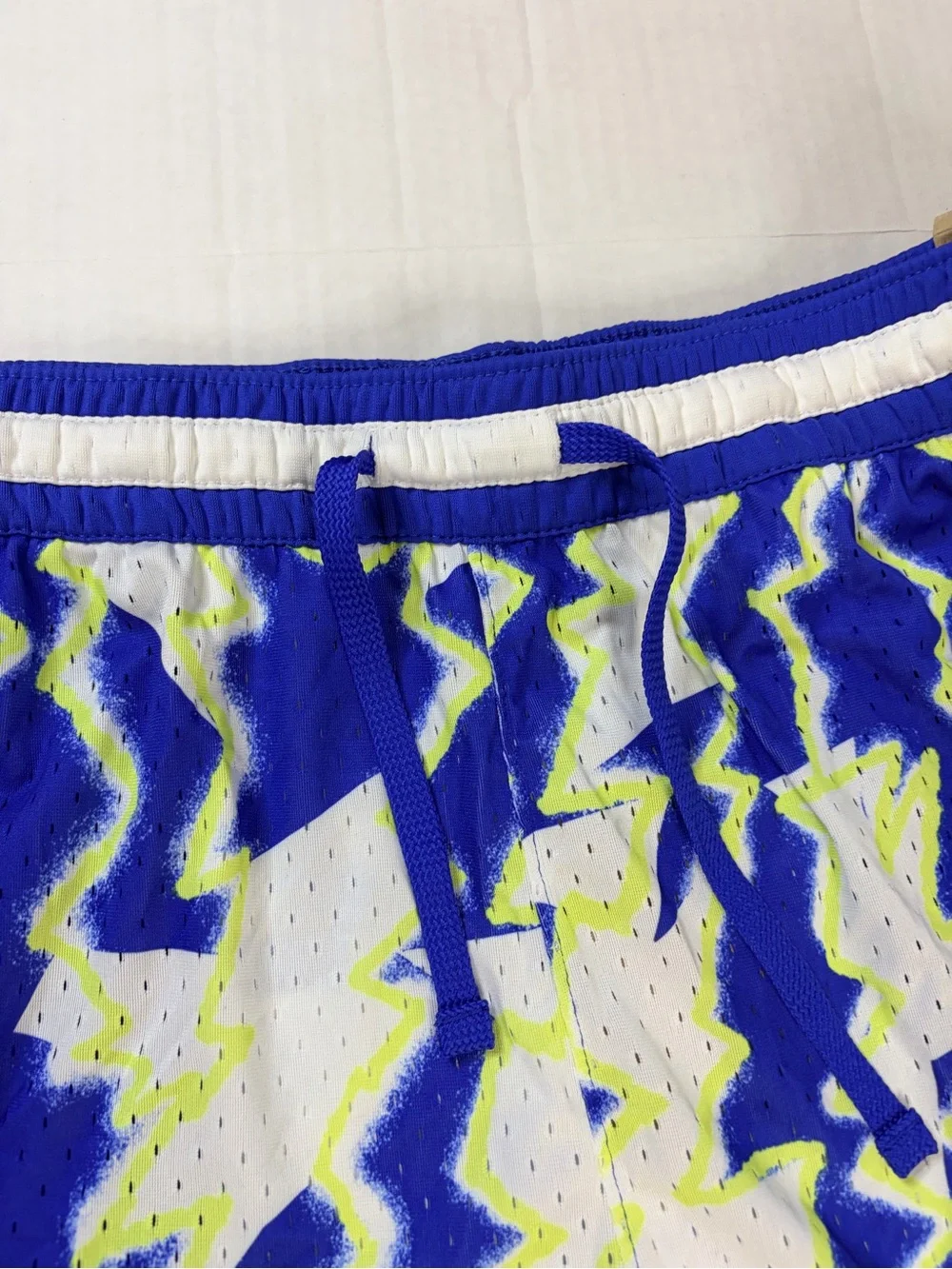 Jordan Royal Blue, White & Neon Yellow Zigzag Basketball Shorts